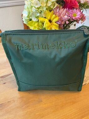 Marimekko Deep Green Embroidered Zip Pouch